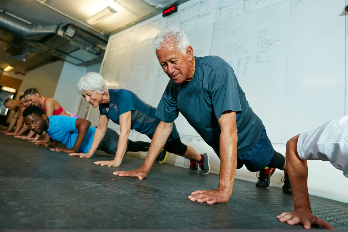 Older adults exercising